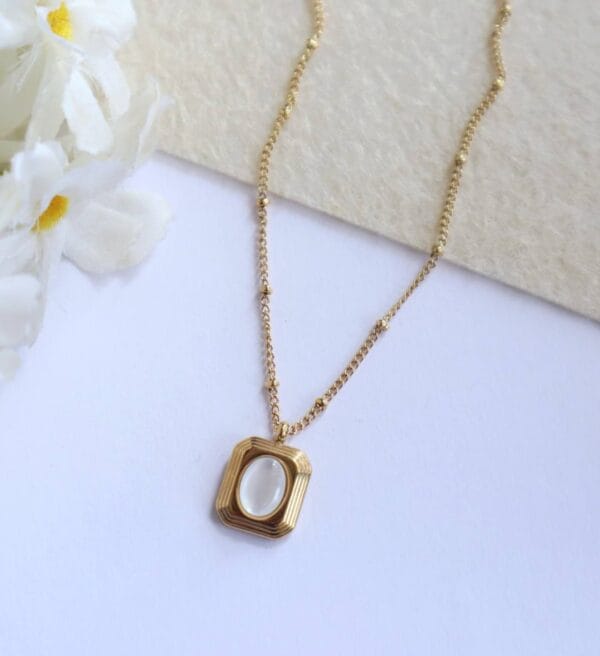 Elegant White Stone Necklace