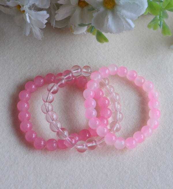 Pink Glow Beaded Bracelet Set