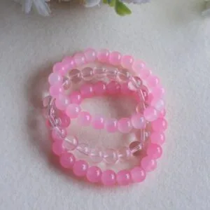 Pink Glow Beaded Bracelet Set