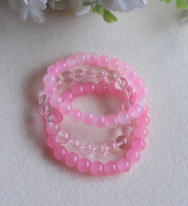 Pink Glow Beaded Bracelet Set