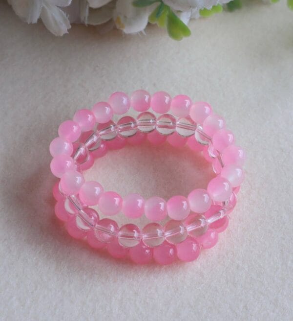 Pink Glow Beaded Bracelet Set