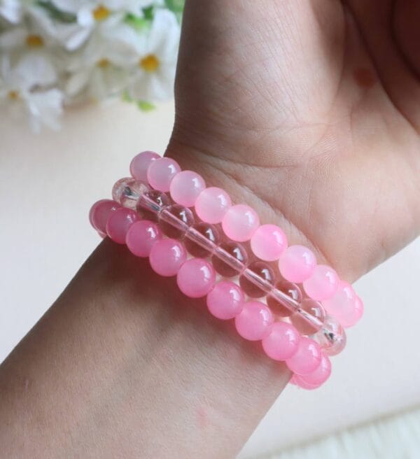 Pink Glow Beaded Bracelet Set