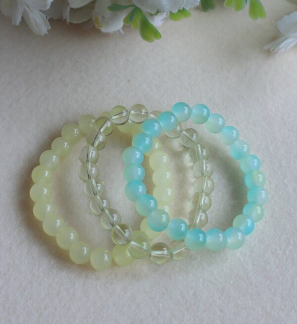 Pastel Blue & Yellow Beaded Bracelet Set