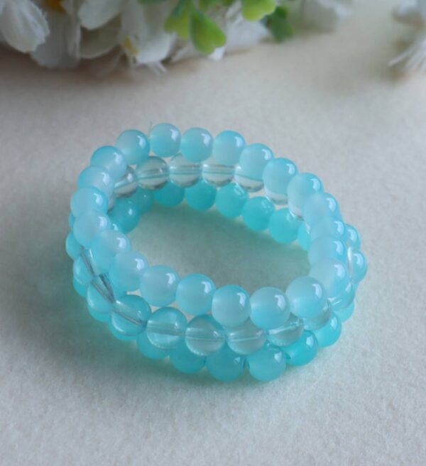 Aqua Blue Beaded Bracelet Set