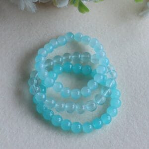 Aqua Blue Beaded Bracelet Set