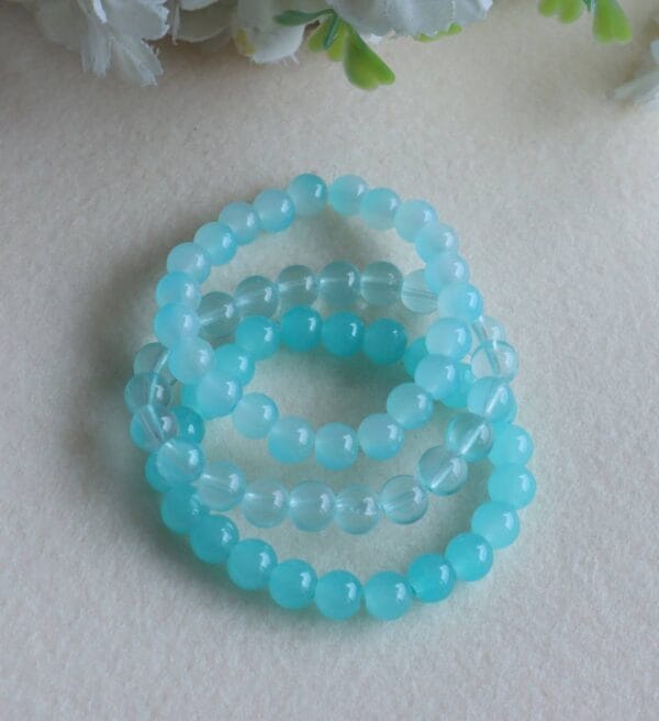 Aqua Blue Beaded Bracelet Set
