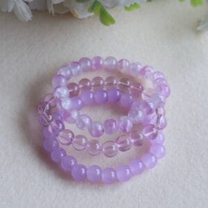 Lavender Glow Beaded Bracelet Set