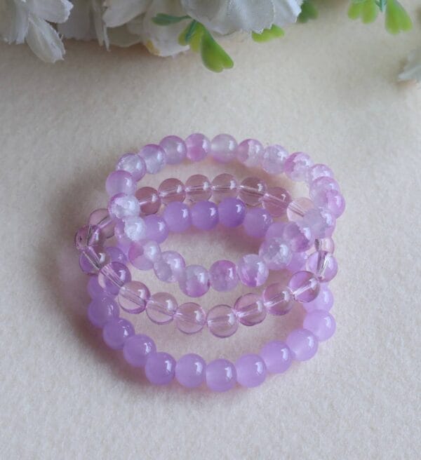 Lavender Glow Beaded Bracelet Set