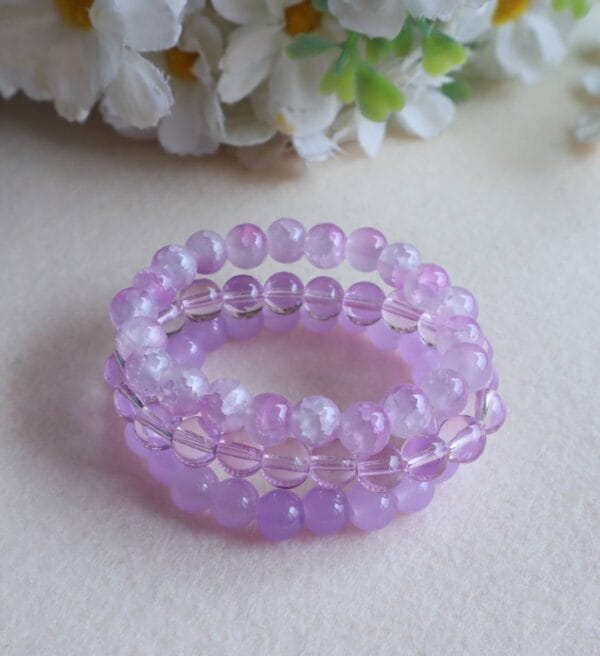 Lavender Glow Beaded Bracelet Set