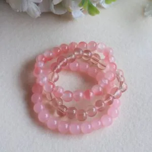 Blush Pink Beaded Bracelet Set