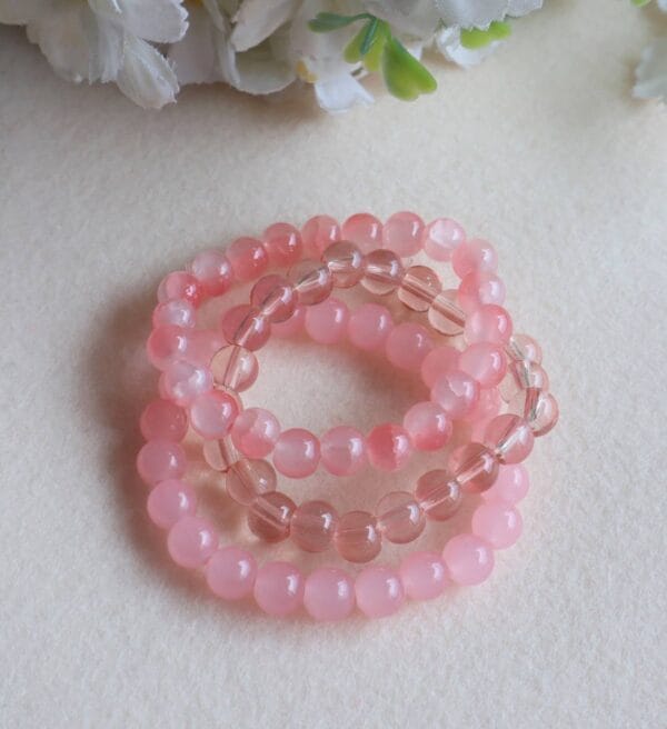 Blush Pink Beaded Bracelet Set