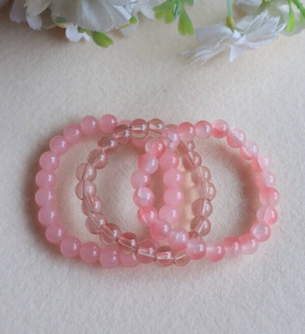 Blush Pink Beaded Bracelet Set