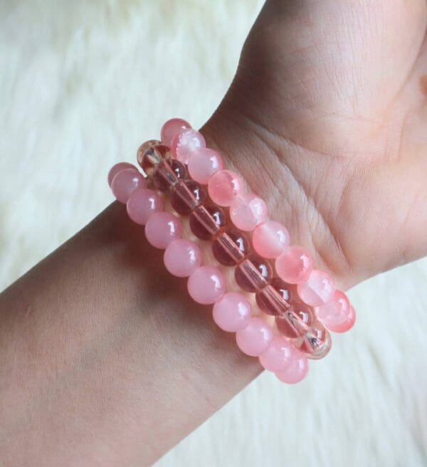 Blush Pink Beaded Bracelet Set