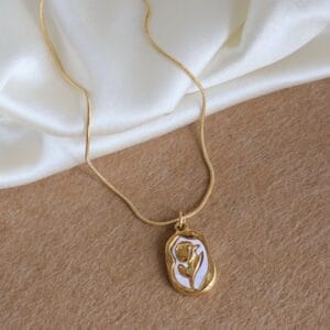 Vintage Rose Pendant Necklace
