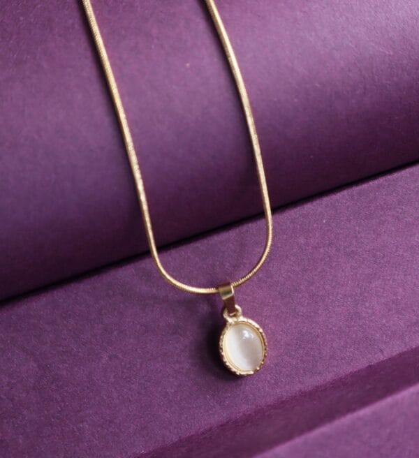 Minimalist White Stone Necklace