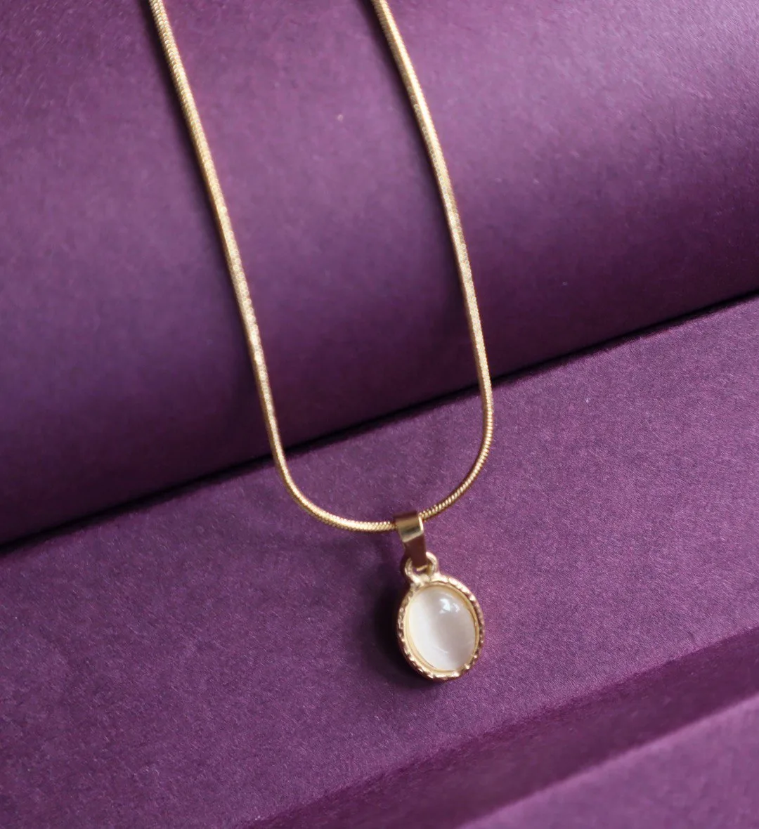 Minimalist White Stone Necklace