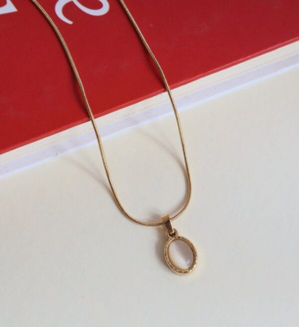 Minimalist White Stone Necklace