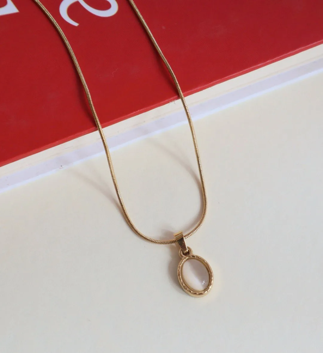 Minimalist White Stone Necklace