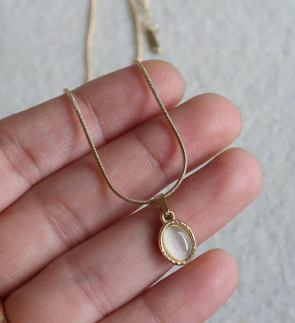 Minimalist White Stone Necklace