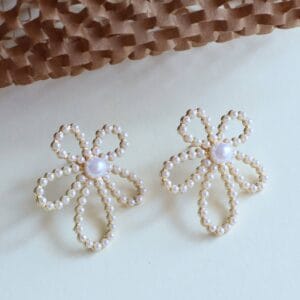 Pearl Flower Statement Earrings
