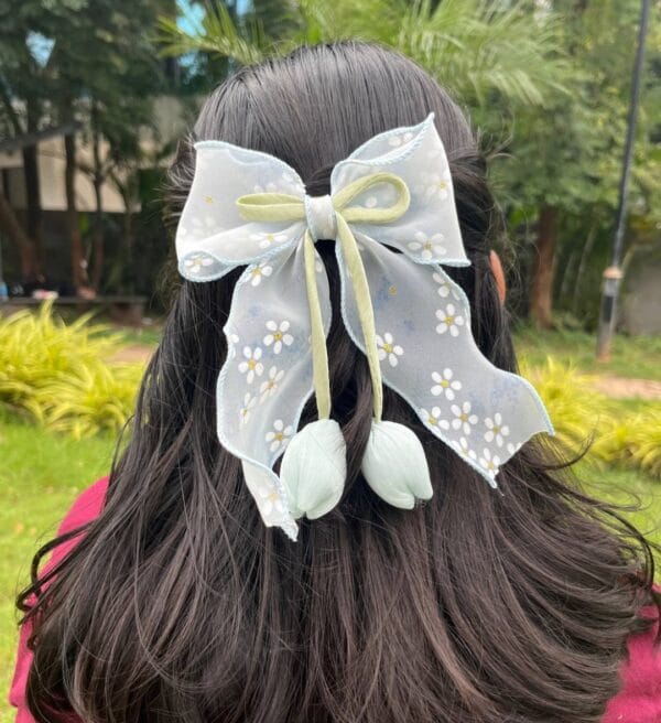Pastel Tulip Bow Hair Clip