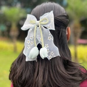 Pastel Tulip Bow Hair Clip