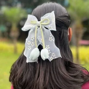 Pastel Tulip Bow Hair Clip
