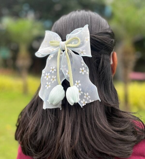 Pastel Tulip Bow Hair Clip