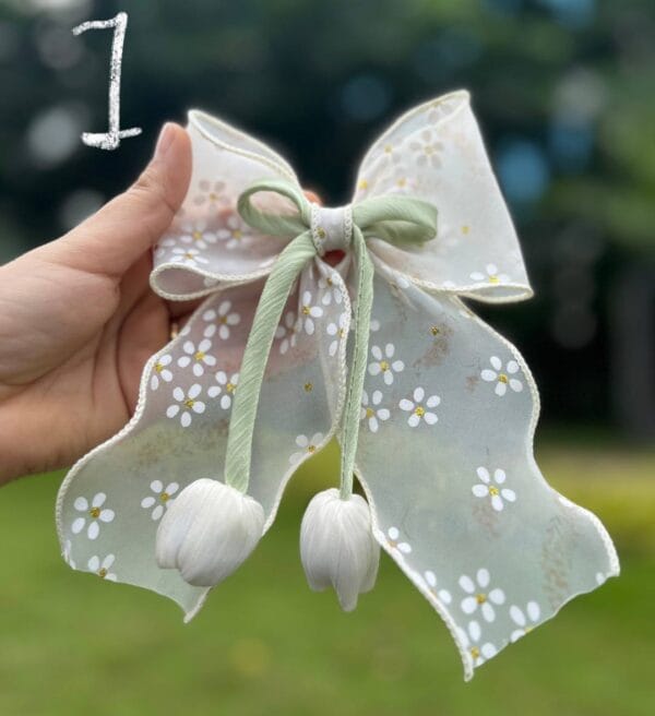 Pastel Tulip Bow Hair Clip