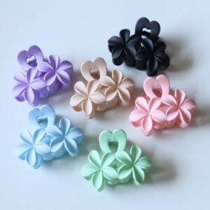 Heart Floral Hair Claw Clip