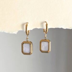 White Crystal Aura Drop Earrings