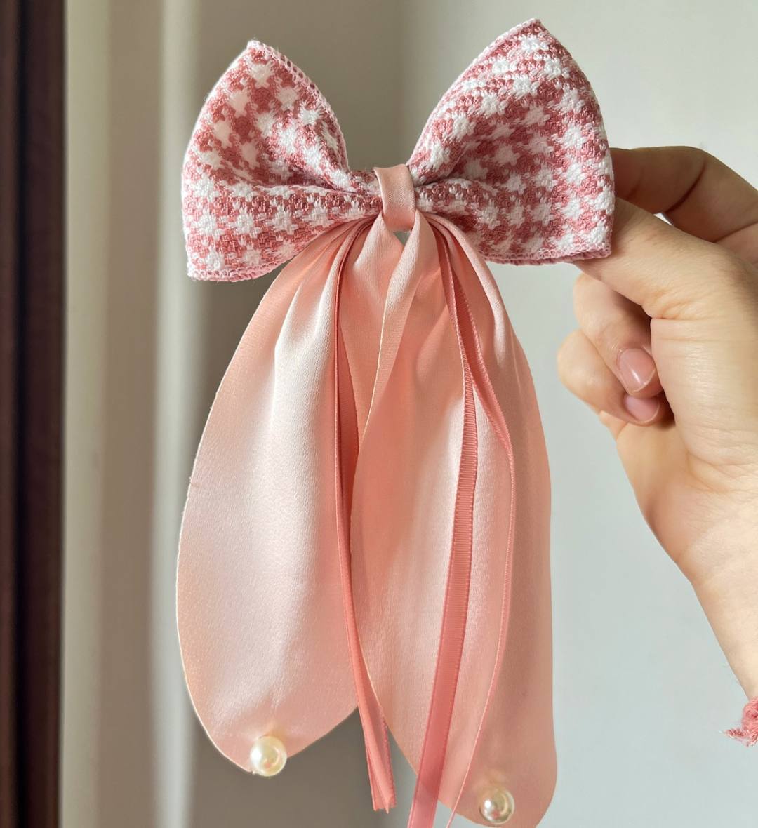 Vintage-Inspired Tweed Bow Clips