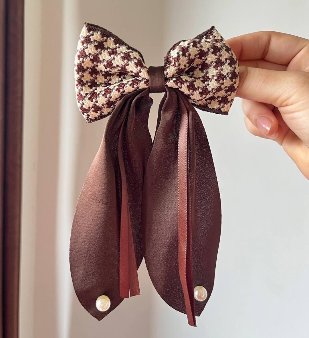 Vintage-Inspired Tweed Bow Clips