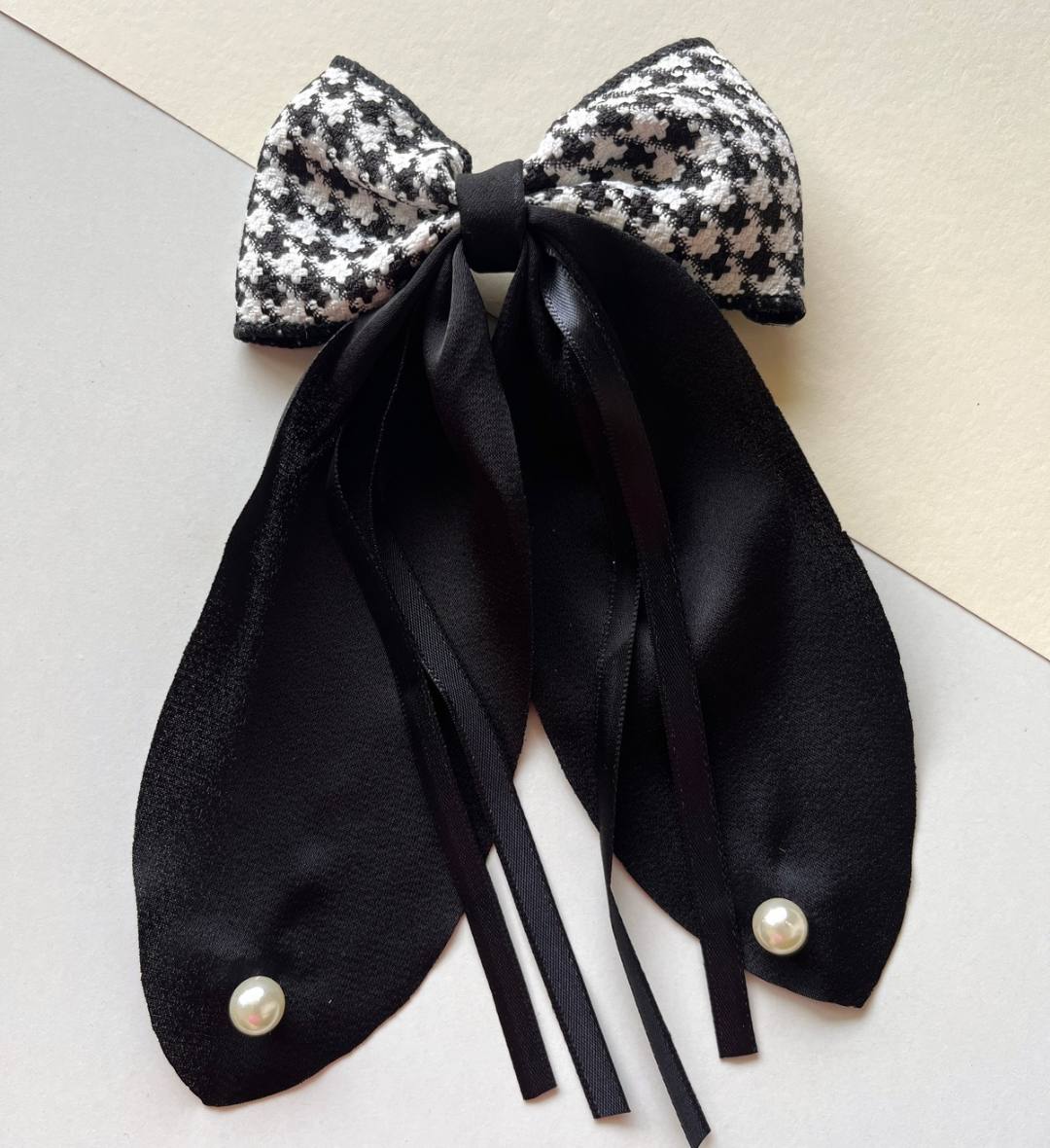 Vintage-Inspired Tweed Bow Clips