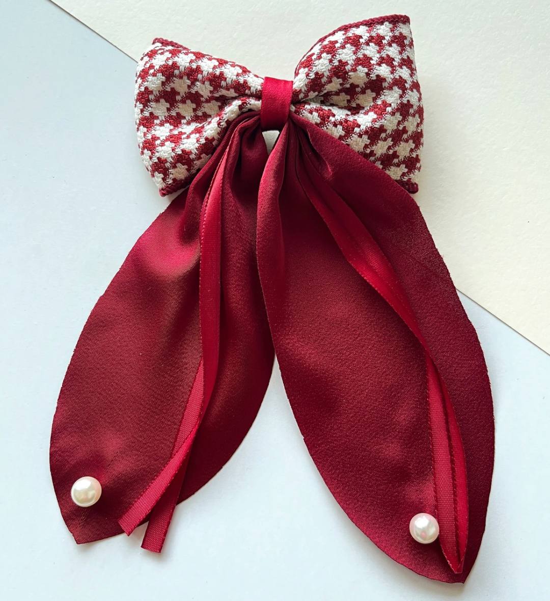 Vintage-Inspired Tweed Bow Clips