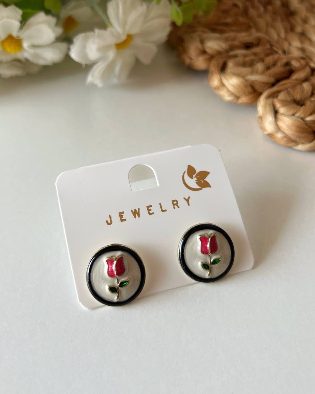Minimal Tulip Stud Earrings