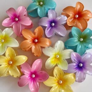 Pearl Bloom Ombre Flower Claw Clips