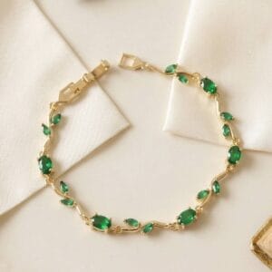 Emerald Tulip Vine Bracelet