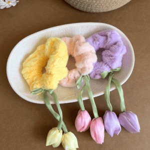 Cute Tulip Plush Hair Scrunchie