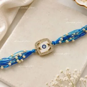 Square Evil Eye Pearl Rakhi