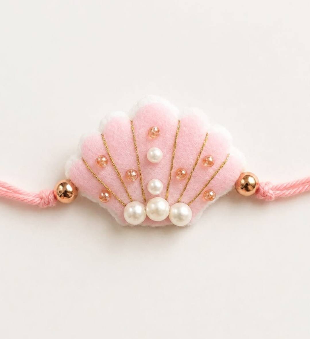 Handmade Pink Pearl Shell Rakhi