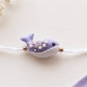 Handmade Lavender Whale Rakhi