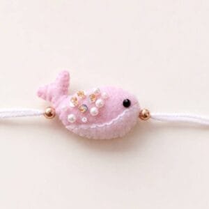 Handmade Pink Whale Rakhi