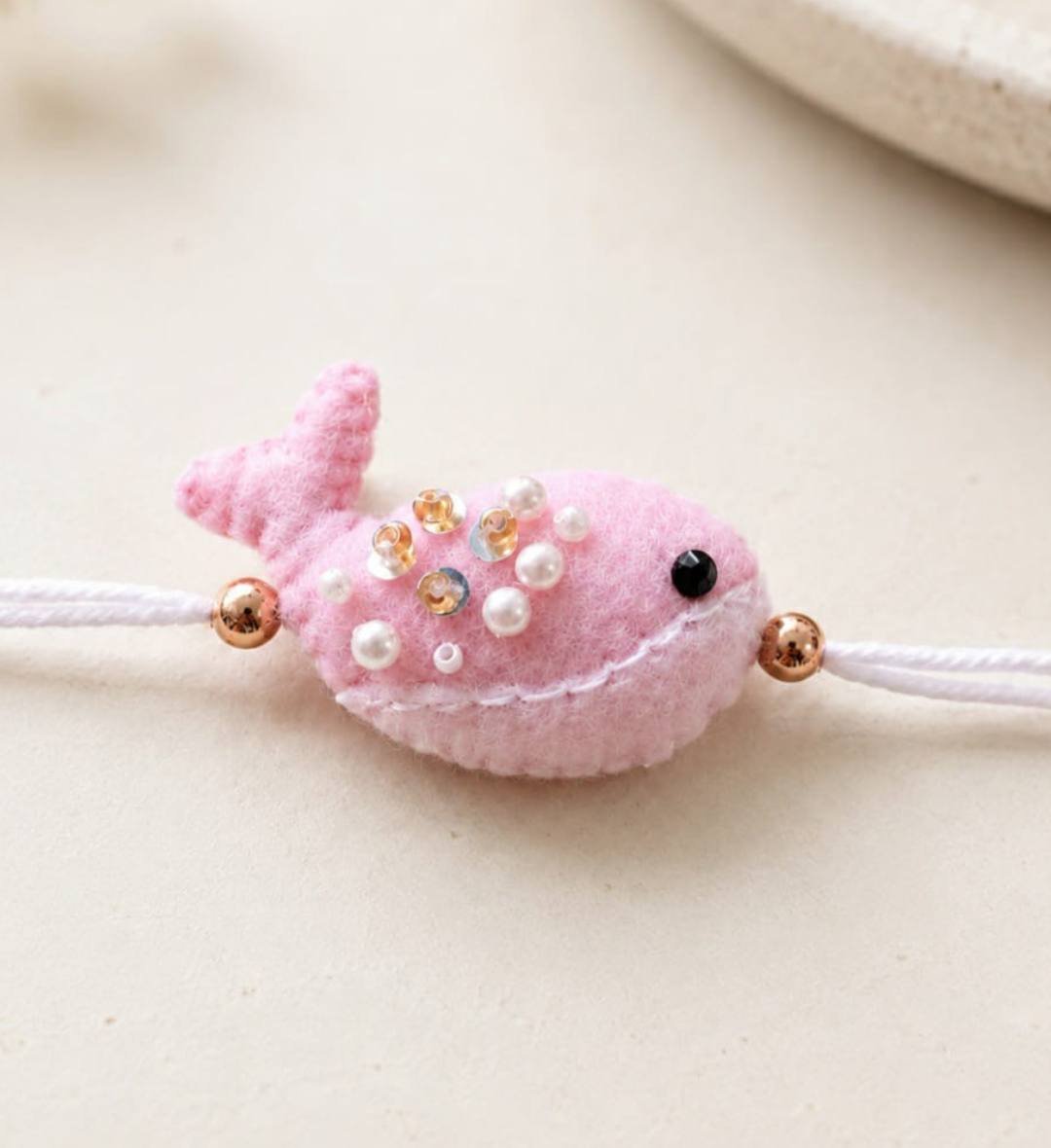 Handmade Pink Whale Rakhi