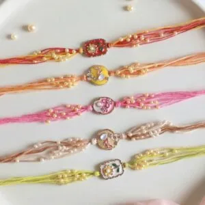 Handcrafted Floral Pearl Designer Rakhi