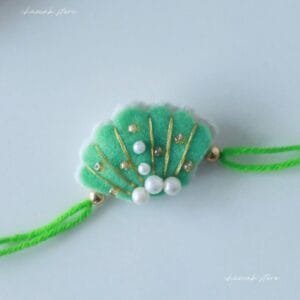 Handmade Green Pearl Shell Rakhi