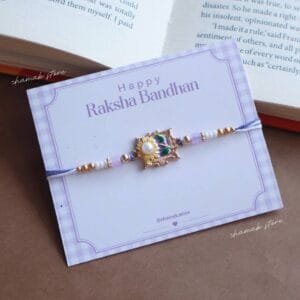 Lavender Floral Pearl Rakhi
