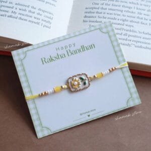 Yellow Floral Pearl Rakhi