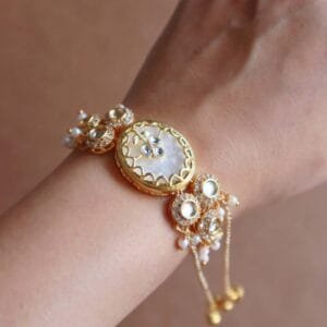 Designer Kashmiri Style Kundan Bracelet Rakhi