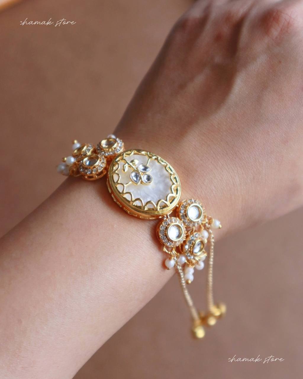 Designer Kashmiri Style Kundan Bracelet Rakhi